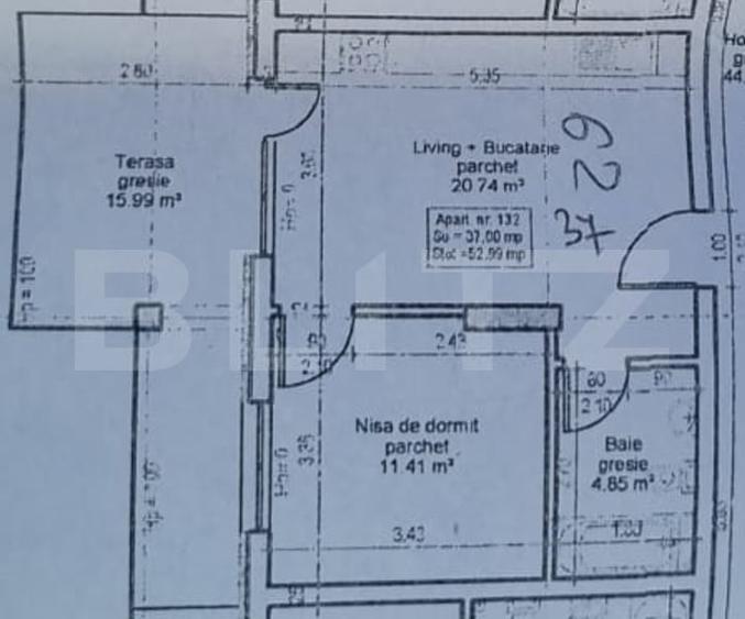 Oportunitate investitie! 2 camere, 37 mp, terasa 16 mp, zona Spitalului Regional - 6
