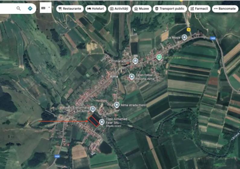 Teren intravilan de vanzare in Alma jud. Sibiu 7.342 m - 1