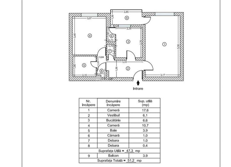 Apartament 2 camere Dristor