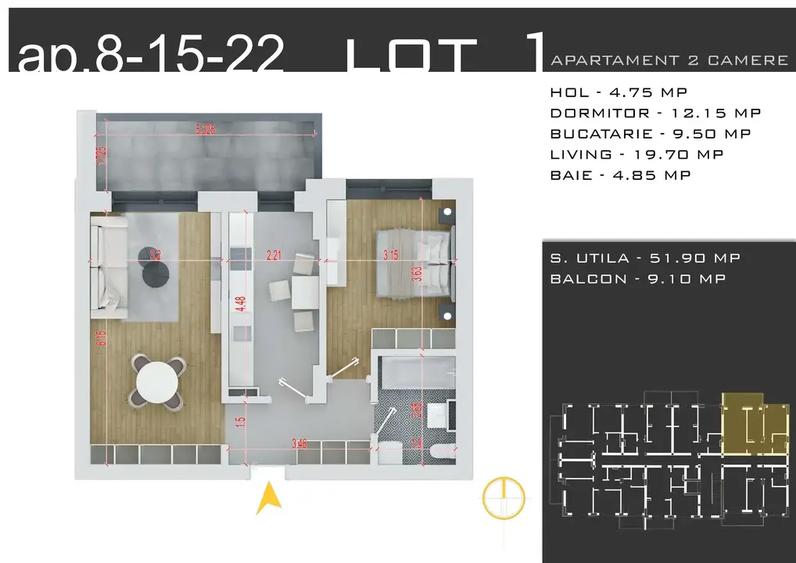 2 Camere Decomandat Reducere Parcare Apartament Nou Sector 3 - 3