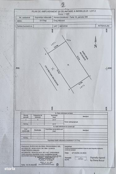 Teren intravilan de vanzare Mioveni 7.002 mp Deschidere 70 m la bld. - 5