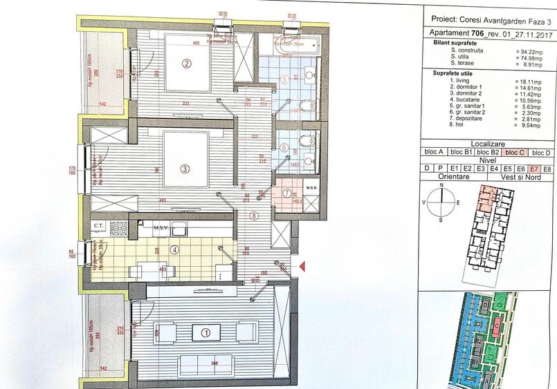 Aleea Pietonala Kasper Coresi, Apartament 3 camere, 2 bai, 2 terase - 11