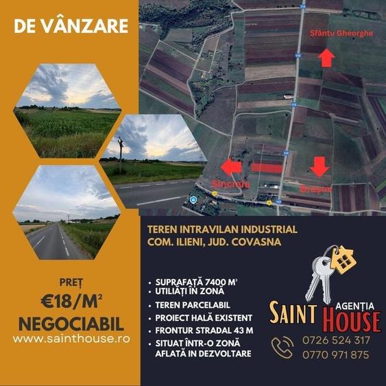 Teren intravilan industrial 7400 MP com. Ilieni , Jud. Covasna - 1