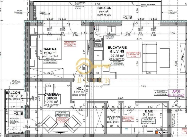 Apartament cu 3 camere în Șura Mică