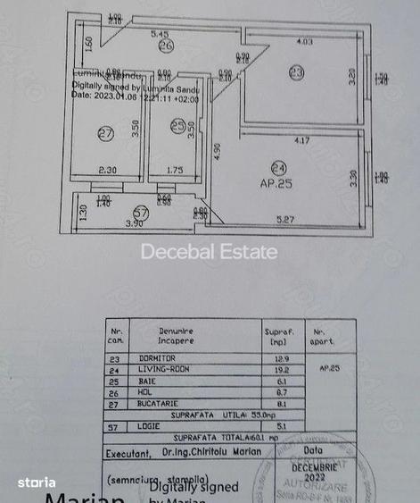 Apartament cu 2 camere decomandat în Dobroești
