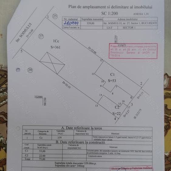 Teren de 340 mp, în Chitila