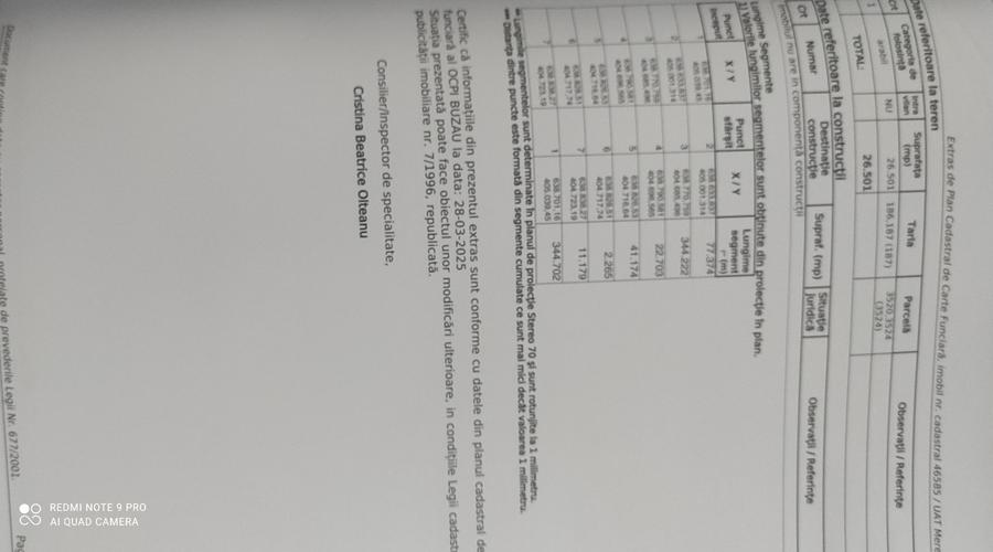 Teren agricol extravilan de 26501 mp, în 1 Decembrie