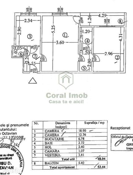 Apartament cu 2 camere semidecomandat în Tei