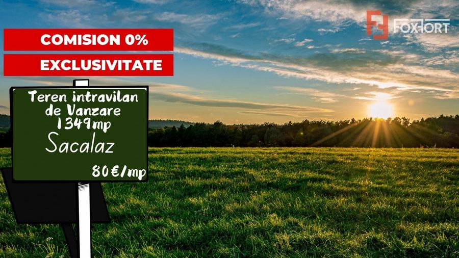 Teren intravilan 1349 mp, pretabil constructii, Sacalaz - 1