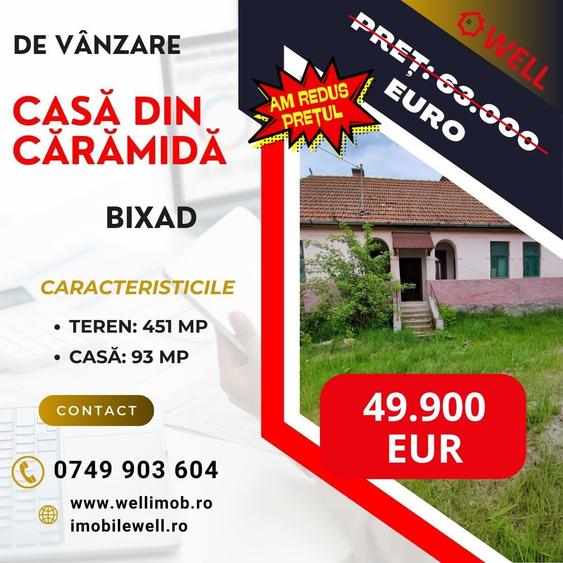 De vânzare casă de locuit în centrul satului Bixad! - 1