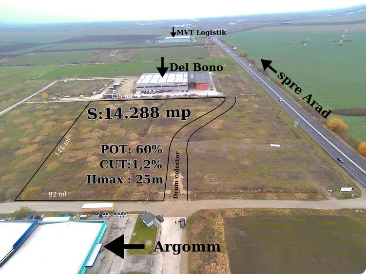 Teren cu PUZ - Calea Aradului la sosea cu toate ulitatile ! - 1