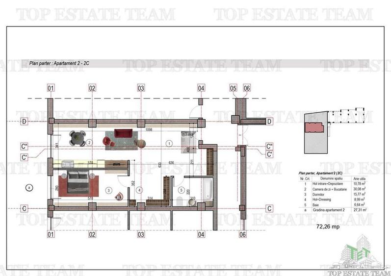 Apartament 2 camere + gradina zona metrou 1 Decembrie 1918