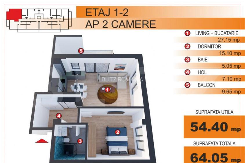 Comision 0%! Apartament 2 camere, EXCLUSIV in Blitz, zona Im Comision 0%! Apartament 2 camere, EXCLUSIV in Blitz, zona Im