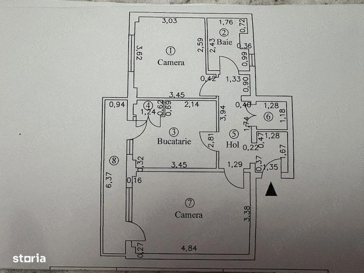 Ap 2 cam, conf 1, decomandat, Vidin, etaj 3, LIBER - 1