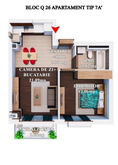 Apartament 2 camere Cosmopolis - 1