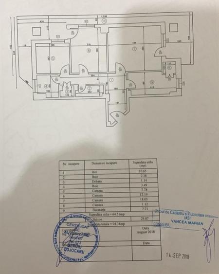 Centru Civic - Judecătorie , apartament 3 camere , 95 mp, etaj 1 - 2