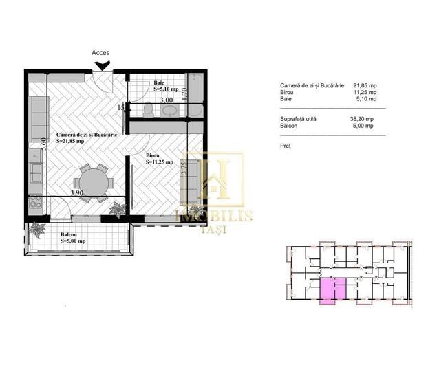 Apartament NOU 2 camere open space 43 mp Bucium 66500 euro - 2