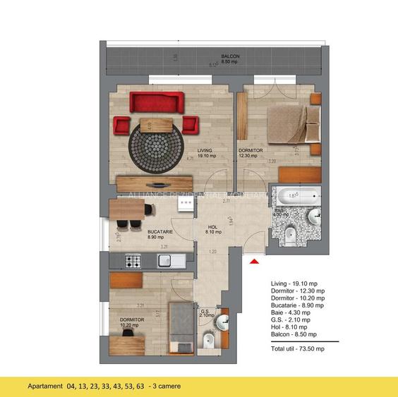 Apartament 3 Camere | 5 min Metrou Berceni | 2 Băi | Finisaje la Alegere - 13