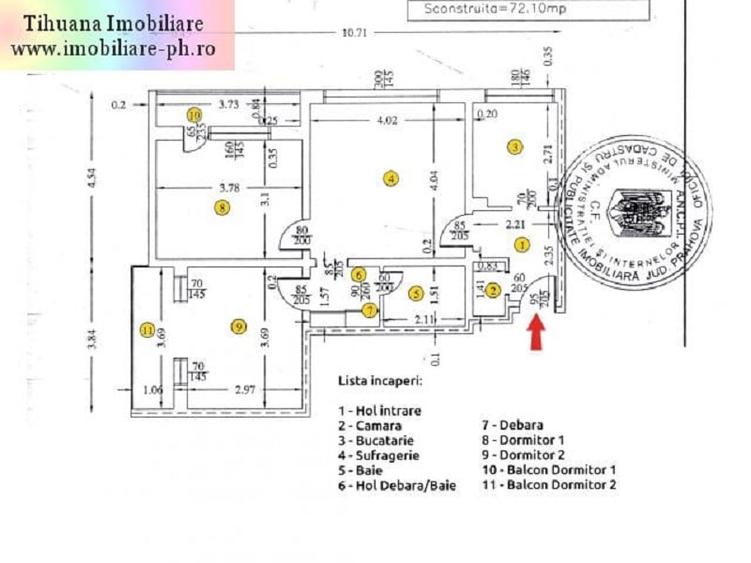 Apartament 3 camere de vanzare : Nord - (Cameliei),centrala termica - 8