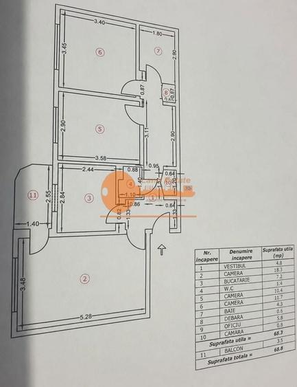Apartament cu 3 camere in Apusului - 8