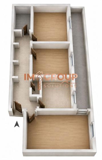 Apartament cu 3 camere decomandat în Holboca