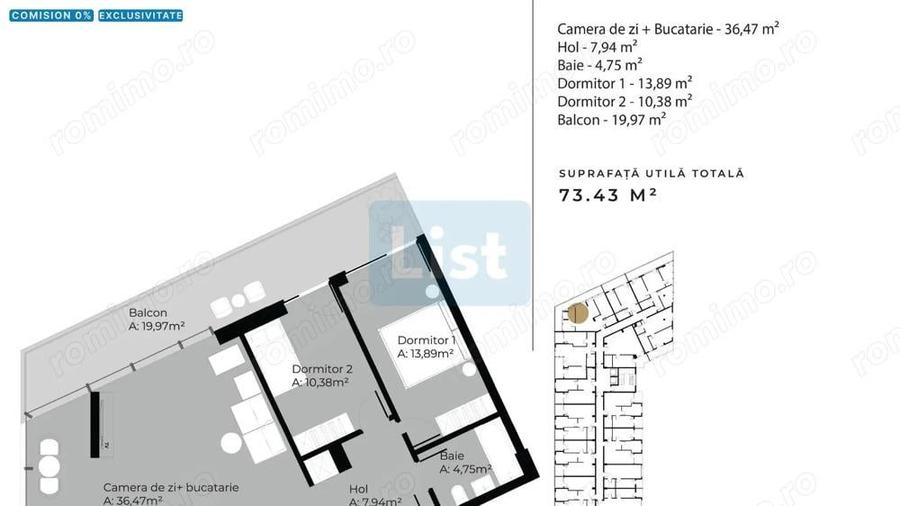 Aparatament cu 3 camere de vanzare in cartierul Sopor - 1