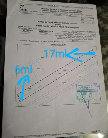 Teren de 3028 mp, în Barați