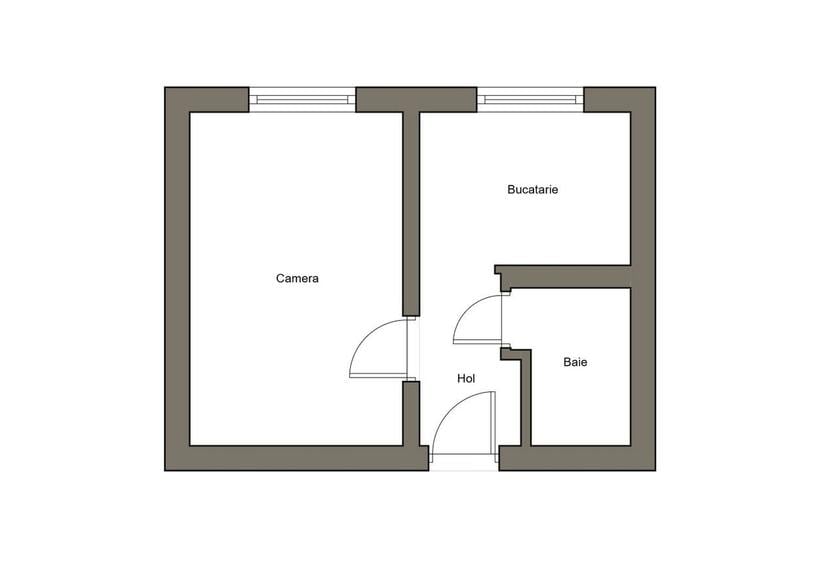 Apartament 1 camera, decomandat, Gradi?te, etaj 4/4 - 7