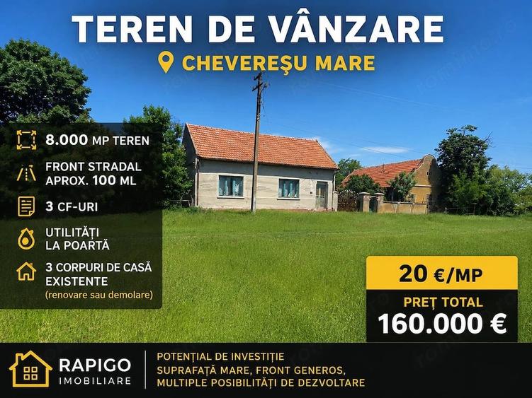 Teren de 8000 mp, în Chevereșu Mare