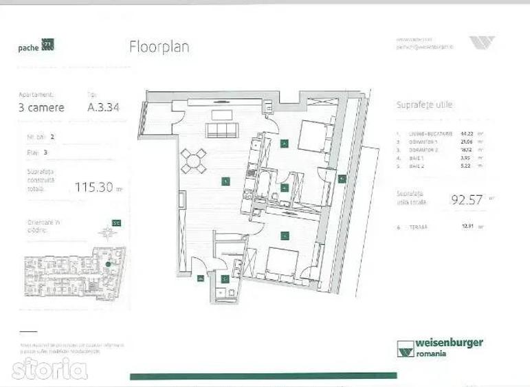 Apartament 3 camere+balcon I Incalzire in pardoseala| Comision 0%| - 2