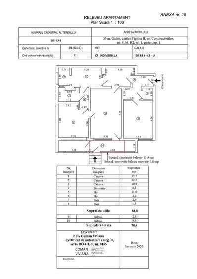 Vand apartament 3 camere - 6
