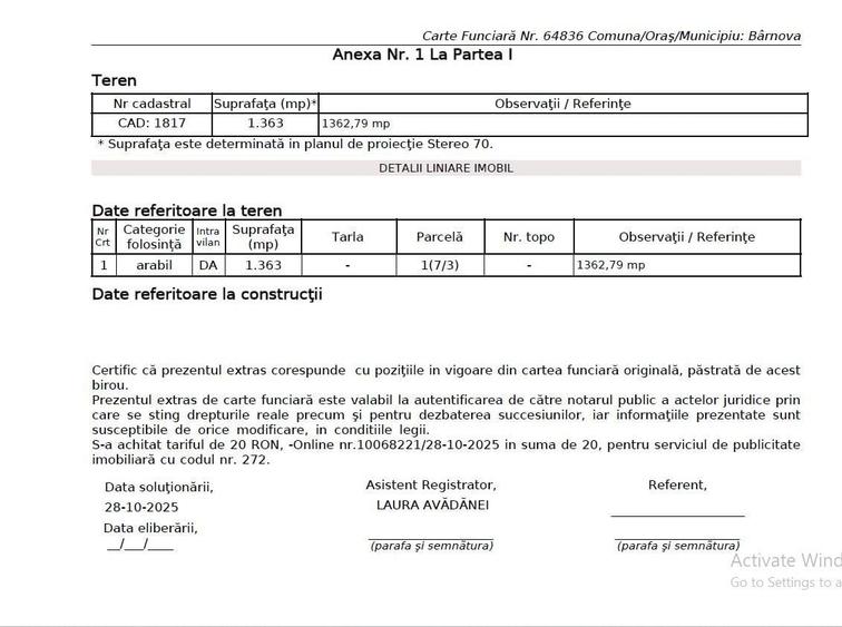 Teren 1363 mp, Intravilan cu utilitati in zona Bucium/Barnova - 4