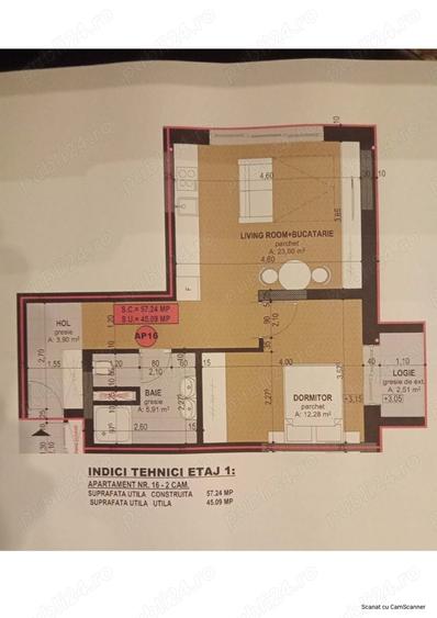 Apartament cu 2 camere în Sânmartin