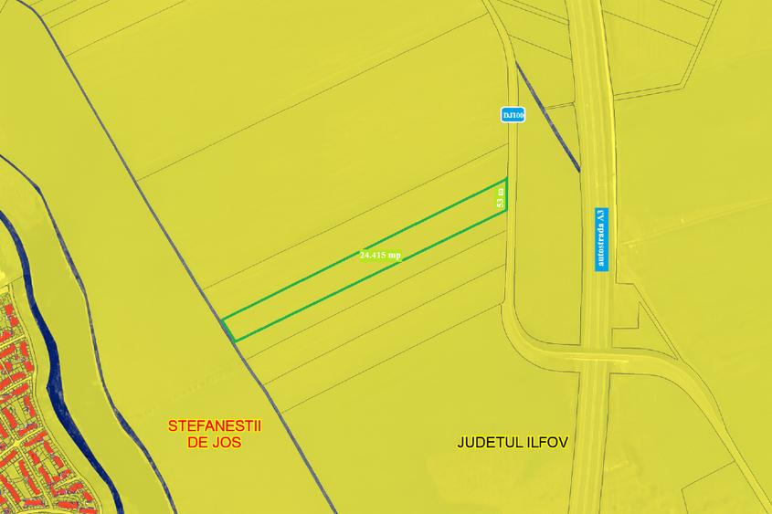 Teren vânzare – 24.415 mp, Ștefăneștii de Jos – Zona locuinte - 2