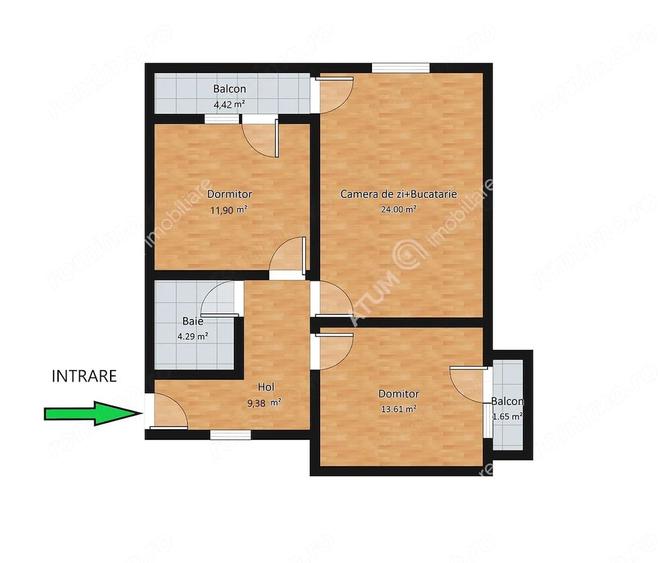 Apartament cu 3 camere în Sud