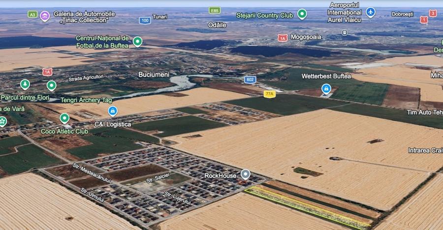 Teren intravilan 13124 mp cu front 44.5 m | Buftea - Cartierul Tineretului - 2