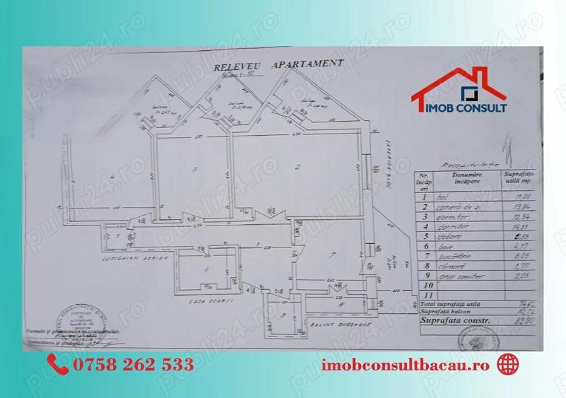 Rar pe pia?a: 3 camere decomandate + 4 balcoane! CE1497 - 9