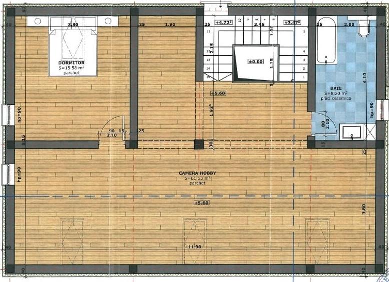 Casă individuală de vânzare la ROȘU - D+P+1+M - 258,89 mp - ZONA LIDL - 4