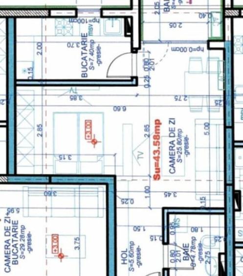 Apartament 1 camera,43,58 mp utili, Calea Aradului - 1