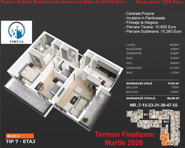 3 camere LUX! Metrou la 3 minute! Incalzire in pardoseala! - 6