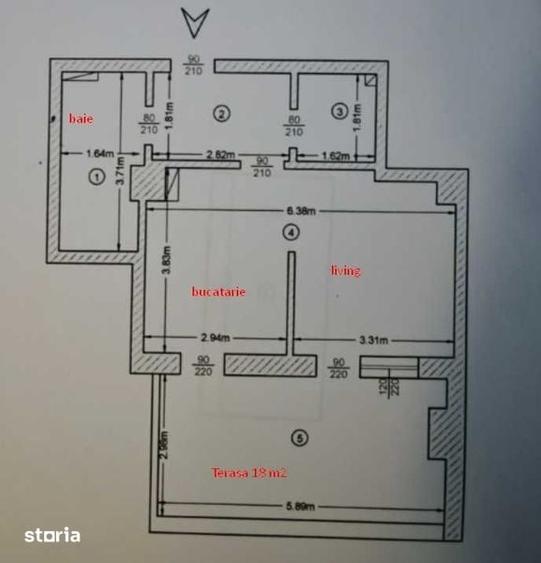 Apartament cu 2 camere în Frumoasa
