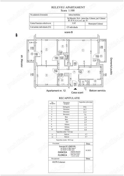 Apartament cu 3 camere decomandat în Central