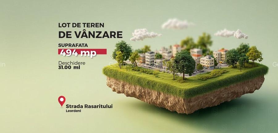 Lot de teren intravilan, 494 mp, deschidere 31 ml, Popesti-Leordeni