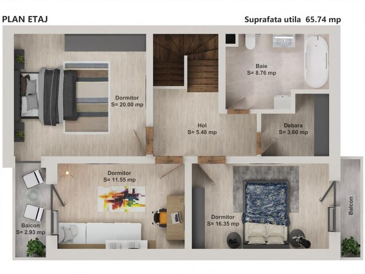 Casa noua 4 camere tip duplex in Sanpetru, Brasov - 3