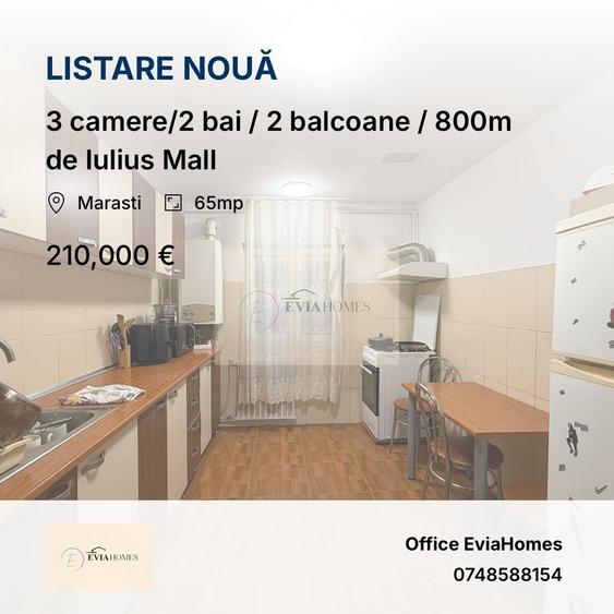 3 camere/2 bai / 2 balcoane / 800m de Iulius Mall - 1