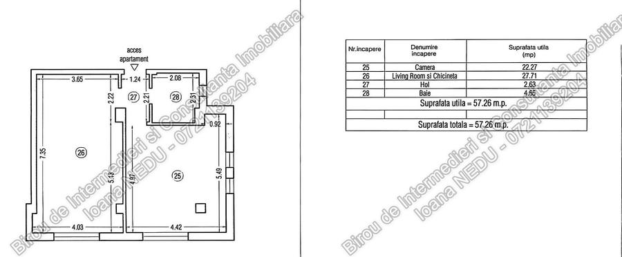► KM 5 - 2 Camere Decomandate 57m² Bloc 2014 Incadrat Liber Gaze - 1