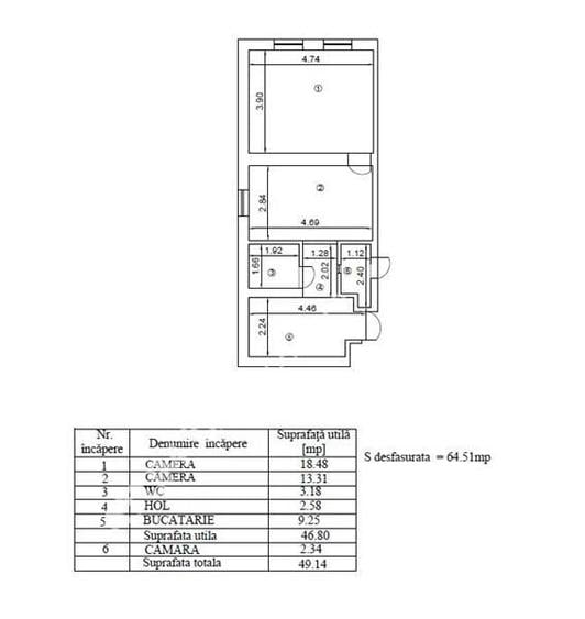Apartament renovat cu 2 camere in zona Centrala din Sibiu - 7