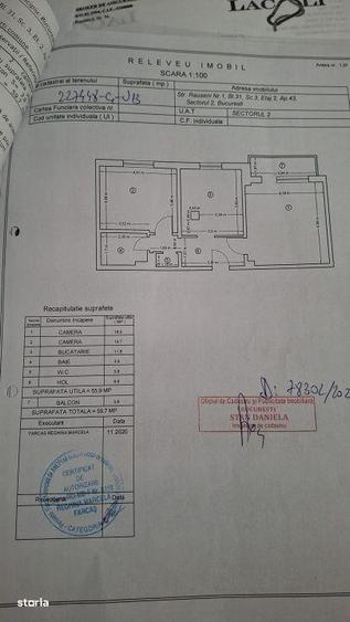 Apartament cu 2 Camere /2 Bai / 60 mp / Construit 1987/ Comision 0% - 9