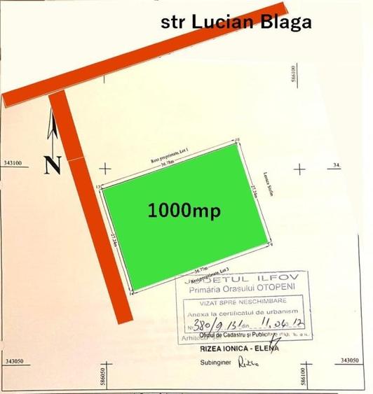 Teren intrav.1000mp utili ,27.24 x 36.78)apa si curentul electric trase la teren - 2