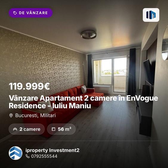 Apartament cu 2 camere decomandat, mobilat în Militari